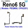 Power Volume Buttons For OPPO Reno 5 5Pro 6Pro 5 6 Plus 6Lite 5G Power Volume Button Side Key Flex Ribbon Flex Cable Replacement. 