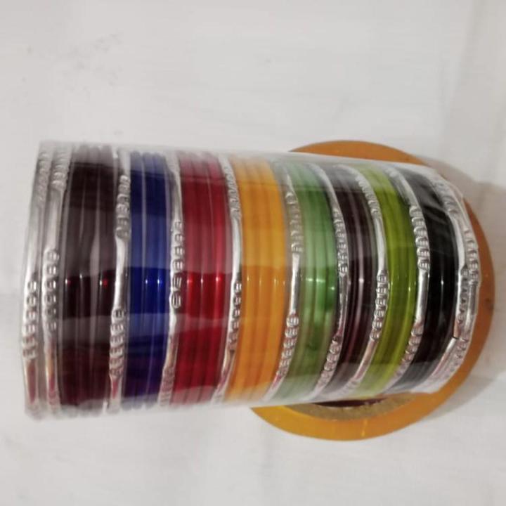 Resham bangles set 8 coloured& silver