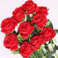 Artificial Rose Flower Red Silk Roses Pack of 10 (Red). 