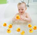 ​3pcs Baby Bath Toy – Cute Little Yellow Duck with Squeeze Sound, Soft Rubber Floating Ducks for Kids Play​. 