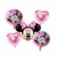 Minnie Mouse 5 Foil Balloons Set For Girl Birthday Decoration. 