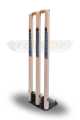 Naqqash Sports Cricket Wickets Wooden Spring Return Stumps with Bails & iron Base Stand for Hardball Cricket. 