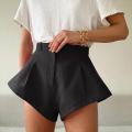 High Waist Wide Leg Shorts Women Solid Hot Shorts Summer Fashion Chic High Cut Flare Shorts Office Lady Summer. 