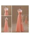 Peach - Chiffon Maxi Dress For Women. 