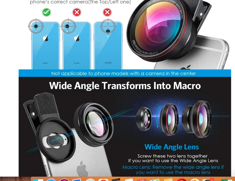 Phone Camera Lens, Super Wide Angle Lens, 4K HD Super 15X