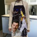 Freddie Mercury Apron Dinner Party Cooking Apron Adult Baking Accessories Waterproof Fabric Printed Cleaning Tools 1014. 