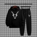 Markhor printed winter soft and comfortable recomended tracksuit for men kangroo hood + trouser. 