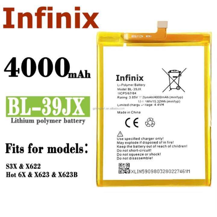Infinix Hot S3X (X622) , Hot 6X (X623) Battery Replacement BL-39JX Battery with 4000mAh Capacity_Silver