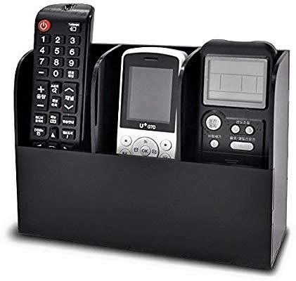 Black%20Acrylic%20TV%20AC%20Remote%20Control%20Holder%203%20Compartments%20-%20Image%202