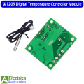 W1209 Digital Temperature Controller – 12V Thermostat Module with LED Display & NTC Sensor by Electrica. 