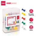 Deli Pack of 100 Plastic Thumb Pins - Push Pins for Notice Board - 0031 - 23mm - Multi-color. 