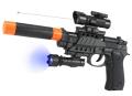 Electric Music Toygun Series – Mute Handgun With Light & Music – Shake Like Musical Gun Toy M9 Gun Toy with Light Music Vibration Laser & Torch Light - Realistic Spy Detective Gun Toy with Silencer - Music Laser Gun Space Gun Toy for Boys Kids. 