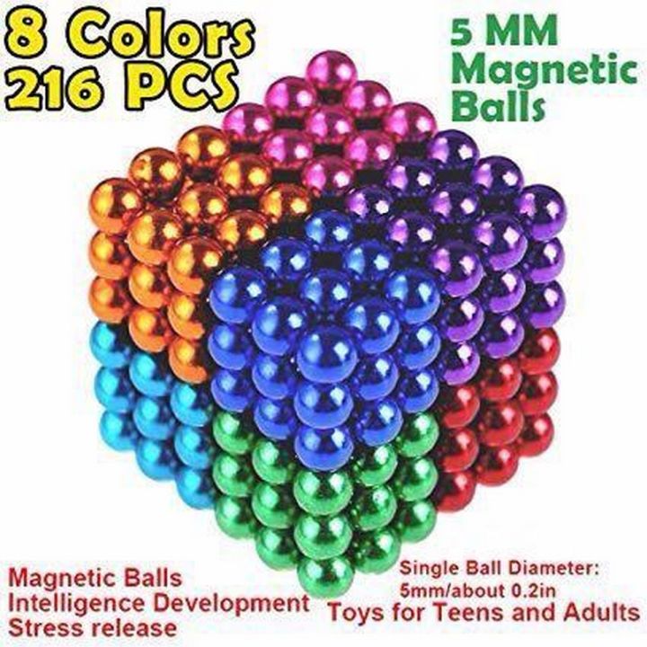 216%20pcs%205mm%20Magnet%20Balls%20(Multi)%20Magic%20Bead%203D%20Puzzle%20Ball%20Sphere%20Magnetic%20Buckyballs%20-%20Image%202
