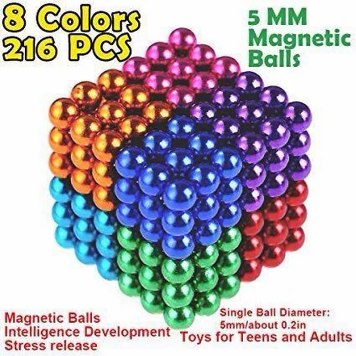 216%20pcs%205mm%20Magnet%20Balls%20(Multi)%20Magic%20Bead%203D%20Puzzle%20Ball%20Sphere%20Magnetic%20Buckyballs%20-%20Image%202