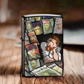 Vincent Van Gogh's Oil Painting Starry Night Kerosene Lighter Metal Kerosene Lighter Creative Lighter. 