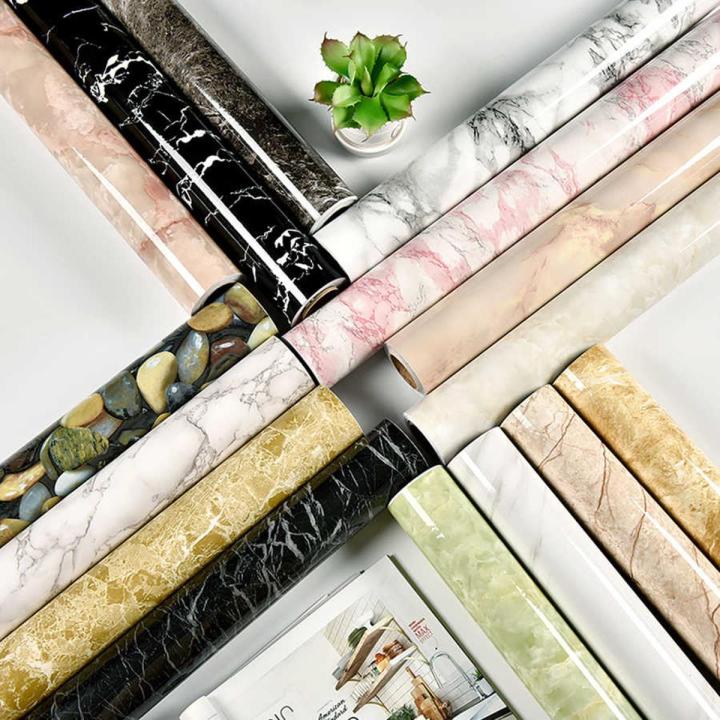 Self Adhesive Wallpaper Marble Stickers Waterproof Heat Resistant Kitchen Countertops Furniture Table Cupbord Wall Paper