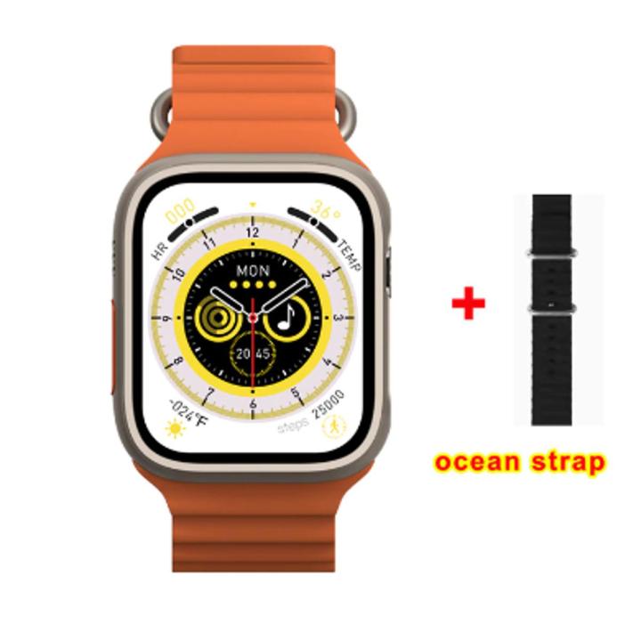 X8 Ultra Smart Watch Series 8 / 2.08” Display & 49mm Smart Watch With Orange Ocean Straps + Black Ocean Straps Free / W&O Watch Ultra X8 with Wireless Charging