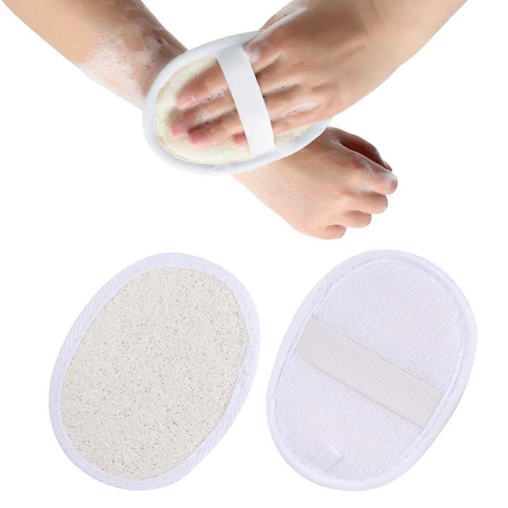 Exfoliating Loofah Sponge Pads Natural Luffa Terry Cloth Loofa Sponge Scrubber Body Glove Close Skin For Men Women Bath Spa