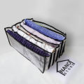 6 Grid Wider Cells Socks and Undergarment Organizer  Foldable underwear box Wardrobe clothes storage box Net fabric underwear organizer. 