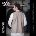 Kapok Khaki Check Waistcoat for Men. 