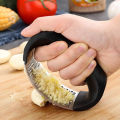 Manual Garlic Press Rocker with Handle Stainless Steel Garlic Crusher Squeezer Slicer Mincer Chopper Kitchen Gadget Tool. 