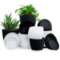 Set of 10 Indoor Plant Pots with Drainage - Decorative Plastic Planters for Indoor Plants. 