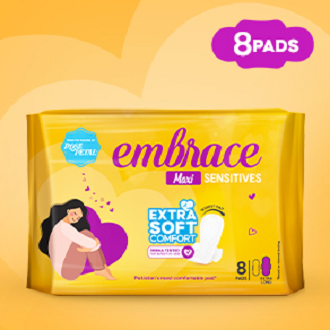 Embrace%20Sensitives%20Maxi%20Thick%20Sanitary%20Pads%20Extra%20Long%208%20Pads%20-%20Image%202
