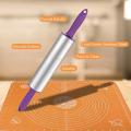 1 PC Stainless steel Rolling Pin Dough Roller With Plastic Handle (Belna) (بیلنا). 