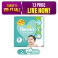 Pampers Taped Baby Diapers (Size 5 Junior, 44 Pcs). 