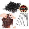 Hairpins 100 pcs Hair Wavy U shaped Bobby Pin Barrette Salon Grip Clip Hair Pins U Shape Pin Black Metal Clips Health Hair Care Styling Tools Screw Barrette Hairdresser Head Clip Metal. 