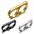 Stainless Steel Double Ring Double Finger Doctor Strange Ring Men’s Jewelry Simple Titanium Steel Ring 2020. 