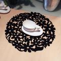 Round for laser Cut Flower Design Felt Placemats Kitchen Dinner Table Mats 30x30cm. 