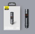 Baseus Bluetooth FM Transmitter MP3 for Car – 18W USB Car Charger – Gray. 