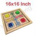Wooden Ludo -  chess wooden game Frame Game For Family Children / Kids Ludo Board Game 4 Players & 2 Players (Standard). 