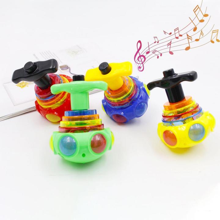 Blazing Super Fun Spinning Flash Top UFO With Lights & Music Spin Top Toy with Launcher