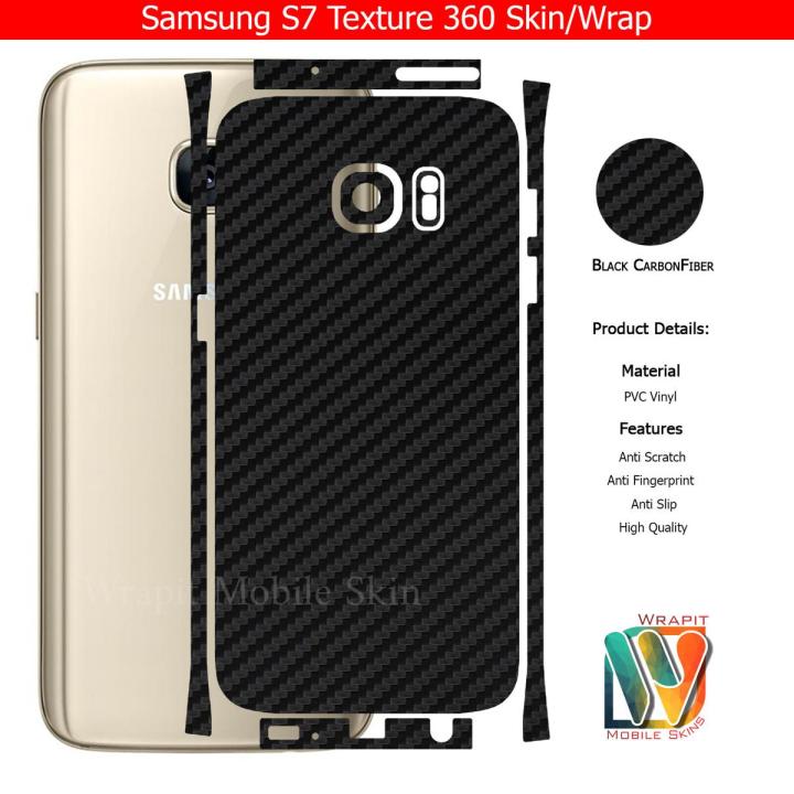 Samsung Galaxy S7 Skin/Wrap 360 Protection Carbon fiber/ Matte/ Transparent/ Leather Back And Sides Included Camera Skin