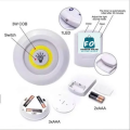 PACK OF 3 - Remote control LED Light COB Under Cabinet Light Night Light Wireless Remote Control Dimmable Wardrobe Lamp 3W Super Bright Closet Lighting | Cell not included | 3Pcs + 1 remote (white color). 