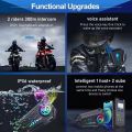 V10 Bike Helmet Bluetooth Intercom – Wireless Headset with Noise Reduction, Handsfree Calls & Music Control for Motorcycle Helmets. 