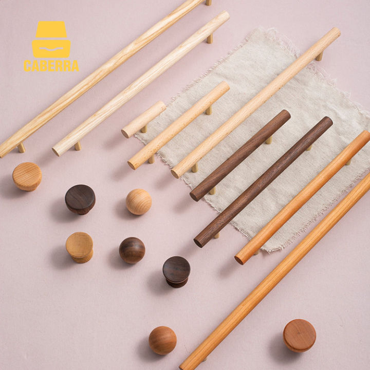 Wood Handle Cabinet Handles Kitchen Door Handle Wooden Cupboard Handles Drawer Knobs Wardrobe Handle for Furniture Hardware