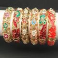 【Hot demand】Handicraft Chinese Cloisonne Bracelet Double Bangle Traditional Peony Filigree Flower Bangle Ethnic Chinese Women's Hand Bracelet Jewelry Gift. 