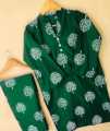 Shah g Classy Collection Stitched New Leaf Print Linen 2pc trendy printed dress/suit for women and girls. 