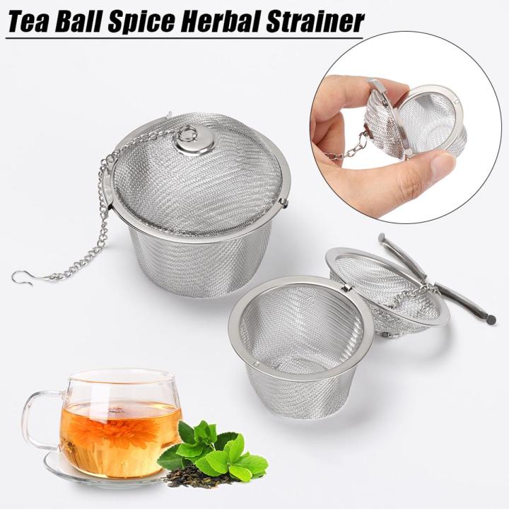 ModularTech - Tea Ball Strainer Mesh Reusable Stainless Steel Infuser Filter Clip Spice Herbal Diffuser Steeper Locking Kitchen Tools