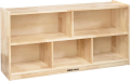 Mr.outlets 5-Compartment Solid Wood Storage Cabinet - Toy Shelf Organizer - Shelves for Classroom - Includes Optional Wheels (to be costomize). 