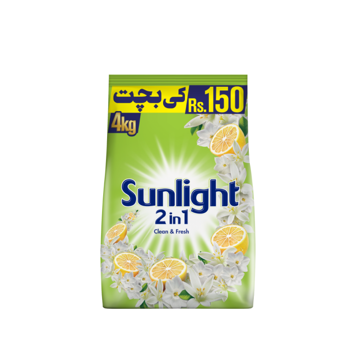 Sunlight 2in1 Washing Powder Green - 4KG (Clean & Fresh)