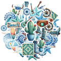 Playful Beach Decals Charming Adventure Stickers Decals Cowboy Nautical Western Stickers for Suitcase Car Sticker. 