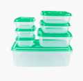 Pack of 7 Thumb Lock Transparent Rectengular Bowl set. 