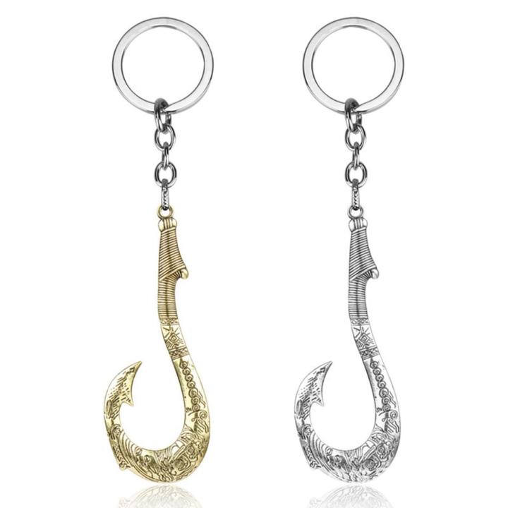 Hot Movie Anime Moana Keychain Maui Fishhook Key Ring Holder Fashion Chaveiro Jewelry Car Key Chain Charms Gift