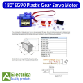 SG90 Tower Pro Plastic Gear Motor SG-90 9G 180 Degree Servo Moto Robot Helicopter RC Car Model DIY by Electrica. 