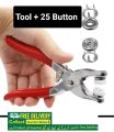 Imported Quality Pliers Button Press Tool With 25 Button & Metal Prong Snap Buttons Fastener Pliers Tool Set Sewing Free Snap Button Kit with Manual Pliers Hand Press Studs Tool for DIY Crafts Bags Sewing Snap Fastener Kit. 