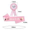 Pink Daddy to Badge Gender Reveal Baby Shower Party Decoration Set for Expectant Parents Mommy to Sash Daddy to Badge Photo Prop Blue Pink Theme Blue Mommy to Sash. 